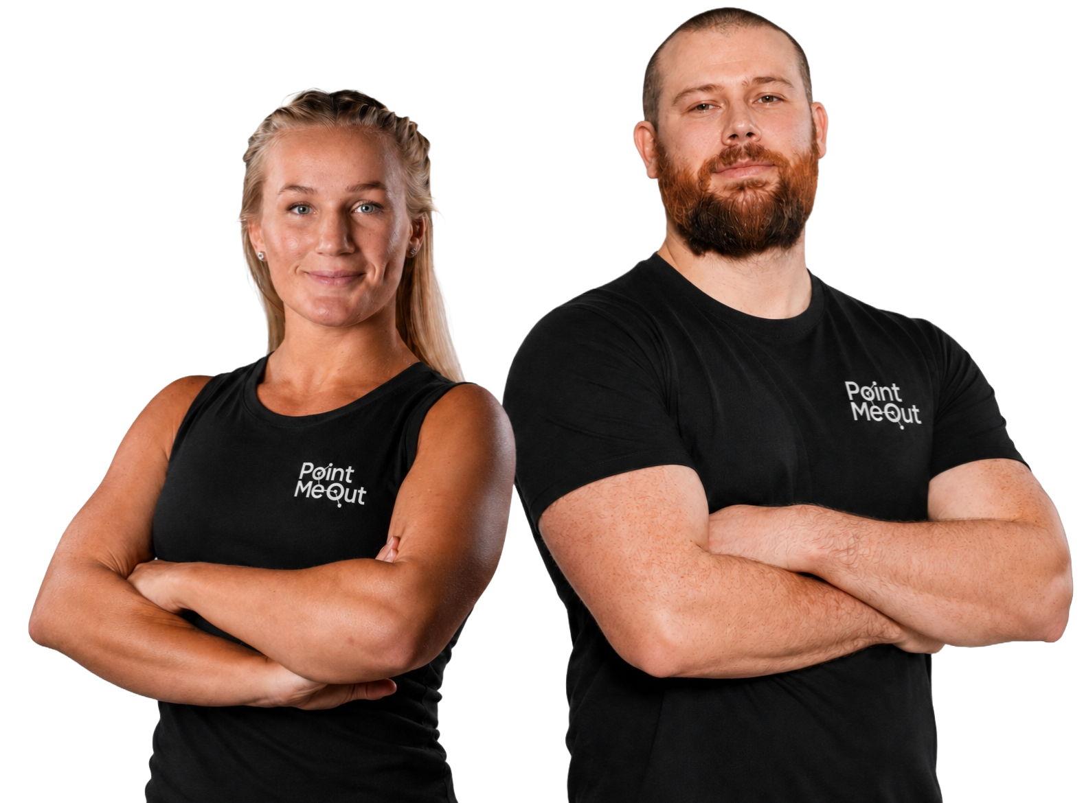 Johanna Lindborg and Oliver Dahlkvist wearing PointMeOut